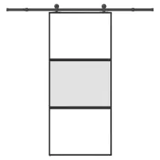 Tolóajtó vasalattal 90x205 cm edzett üveg&amp;Alumínium építőanyag