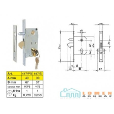  TOLÓKAPUZÁR IBFM 447PB 40 MM TÜSKÉS zár és alkatrészei