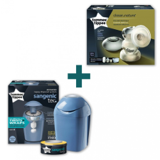 Tommee Tippee Elektromos mellszívó+ajándék Sangenic TEC pelenkacsomagoló vödör kék mellszívó