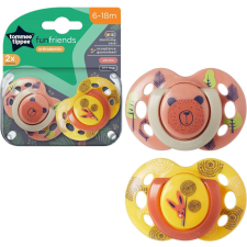  Tommee Tippee Fun Friends játszócumi 6-18 hó 2 db - narancs/sárga cumi