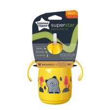 Tommee Tippee itatópohár - Superstar Training Straw Cup szívószálas 300ml 6hó sárga itatópohár