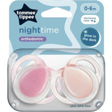 Tommee Tippee Night Time játszócumi 0-6 hó 2 db - rózsaszín cumi