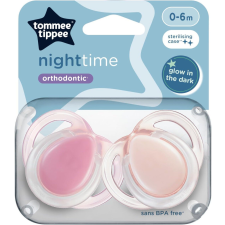 Tommee Tippee Night Time játszócumi 0-6 hó 2 db - rózsaszín cumi