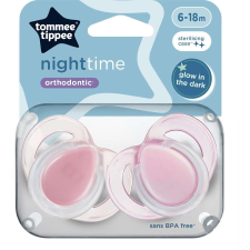 Tommee Tippee Night Time játszócumi 6-18 hó 2 db - rózsaszín cumi