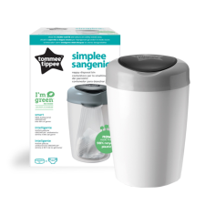 Tommee Tippee pelenkacsomagoló vödör - Simple Sangenic fehér pelenkatartó vödör