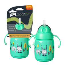  Tommee Tippee Superstar Straw szívószálas itatópohár 300 ml- zöld itatópohár