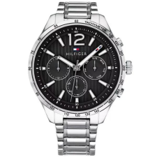  Tommy Hilfiger 1791469 férfi karóra, rozsdamentes acél, ezüst/fekete, 44 mm karóra