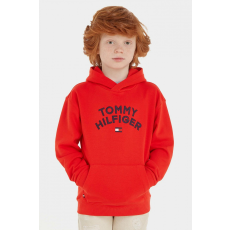 Tommy Hilfiger Chłopięca bluza z kapturem Tommy Hilfiger KB0KB08490 116 CM 6 lat Czerwona