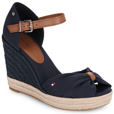 Tommy Hilfiger Gyékény talpú cipők BASIC OPEN TOE HIGH WEDGE Tengerész 38