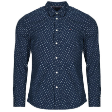 Tommy Hilfiger Hosszú ujjú ingek FLEX POPLIN AOP SF SHIRT Tengerész EU M