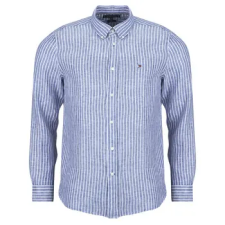 Tommy Hilfiger Hosszú ujjú ingek LINEN BENGAL STRIPE RF SHIRT Kék EU S férfi ing