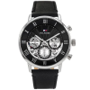  Tommy Hilfiger Legend férfi karóra, 44 mm, fekete bőr szíj, WR50
