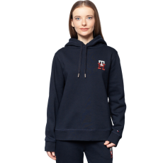 Tommy Hilfiger női pulóver húzózsinórral és hímzett logóval, sötétkék, 2XL INTL