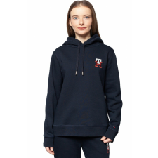 Tommy Hilfiger női pulóver húzózsinórral és hímzett logóval, sötétkék, XL INTL női pulóver, kardigán