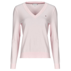Tommy Hilfiger Pulóverek CO JERSEY STITCH LS V-NK SWEATER Rózsaszín EU L