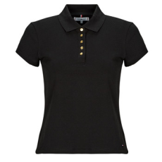 Tommy Hilfiger Rövid ujjú galléros pólók GOLD BUTTON SLIM SS POLO Fekete EU M