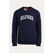 Tommy Hilfiger , Sportblúz logóval és ferde zsebekkel, sötétkék, 116 CM gyerek pulóver, kardigán