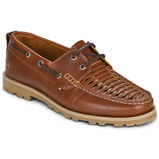 Tommy Hilfiger Vitorlás cipők HILFIGER BRAIDED LTH BOAT SHOE Barna 42