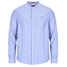 Tommy Jeans Hosszú ujjú ingek TJM LINEN MIX BND STP SHRT EXT Kék EU M