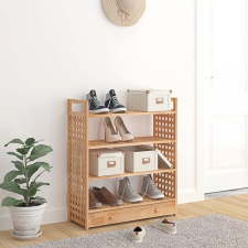  Tömör diófa cipőállvány fiókkal 70 x 27 x 81 cm bútor