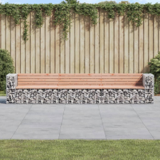  tömör duglászfenyő gabion kerti pad 347x71x65,5 cm kerti bútor