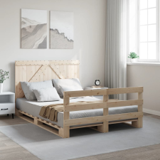 tömör fenyőfa ágykeret fejtámlával 160 x 200 cm ágy és ágykellék