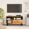  Tömör mangó- és szerelt fa TV-szekrény 80 x 33 x 46 cm