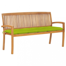 tömör tíkfa rakásolható kerti pad párnával 159 cm kerti bútor