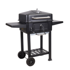 TOO - fekete BBQ faszenes grillkocsi két oldalsó asztallal - BG-200B konyhai eszköz