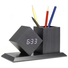 TOO PHC-330-B digitális óra írószertartóval fekete ébresztőóra