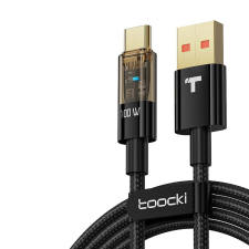 Toocki USB A - USB Type C 100W 5A kábel 1m fekete átlátszó (TXCT-XJ01) kábel és adapter