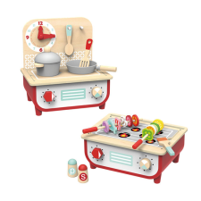 Tooky Toy 2in1 Konyhaszett és BBQ grillsütő fa játék fajáték