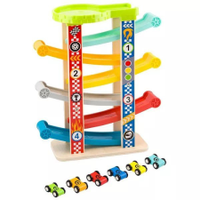 Tooky Toy : Autócsúszka torony 6 db kisautóval autópálya és játékautó