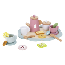 Tooky Toy Fa délutáni teakészlet kiegészítőkkel konyhakészlet