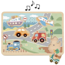  Tooky Toy fa interaktív puzzle járművek puzzle, kirakós