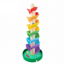 Tooky Toy fa játék Golyópálya - Szivárvány fajáték