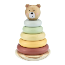 Tooky Toy Fa játék gyűrűpiramis maci 12+hó készségfejlesztő