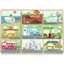 Tooky Toy : Fa Labirintus Járművekkel (TJ599N) puzzle, kirakós