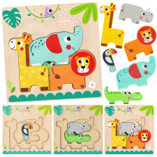 Tooky Toy fa, montesszori puzzle - vadállatos puzzle, kirakós