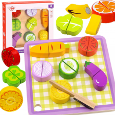 Tooky Toy fa zöldségszeletelő – 18 db-os kreatív játék készlet konyhakészlet
