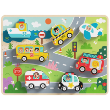 Tooky Toy magasított járműves puzzle puzzle, kirakós