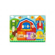  Tooky Toy Reteszes Montessori fa tábla TK044 készségfejlesztő