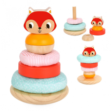 Tooky Toy toronyépítő fa játék 7db-os - Róka fajáték