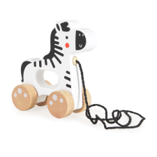 Tooky Toys Húzható fa játék - Fehér - Zebra fajáték