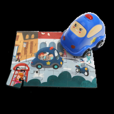 Top Bright fa kirakó játék: Rendőrautó 24 darabos puzzle, kirakós