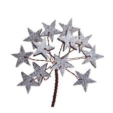 TOP HAUS Csillag betűzős fa 3cm ezüst karácsonyi dekoráció