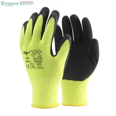 TOP JOB latex habba mártott védőkesztyű, érdesített tenyér, lélegző, rugalmas