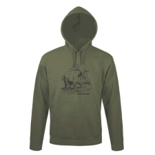 TOP Kapucnis pulóver (vaddisznó mintával) 50% pamut 50% poliészter, military green, 3XL munkaruha