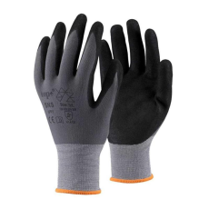 TOP Kesztyű homokszemcsés nitrilhabba mártott nylon TOP SNS, fekete/szürke, 9