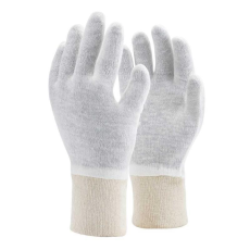 TOP Kesztyű kötött vékony pamut/poliészter duplaszálas TOP COPE2 THIN, fehér, 8